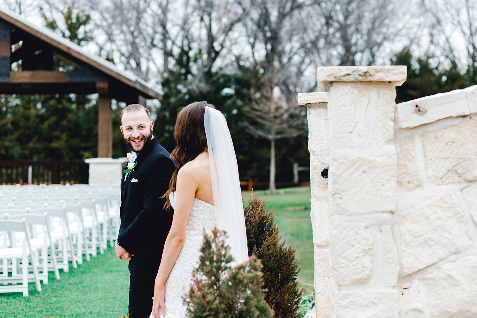 bride and groom get to see each other before wedding