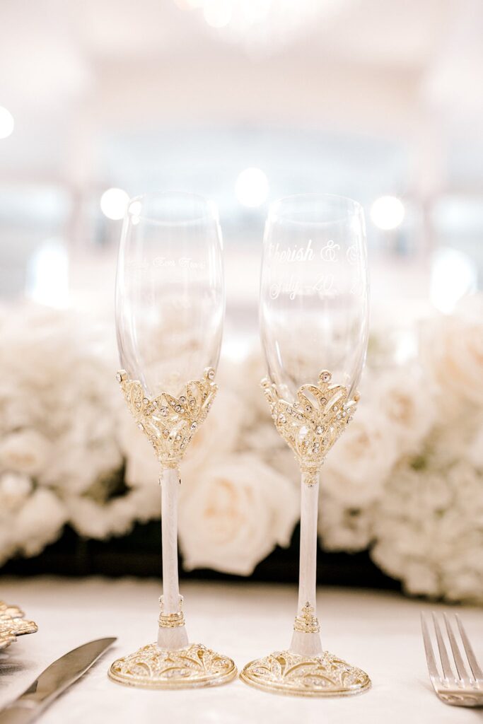 All White Glam Reception Decor | Knotting Hill Place Luxury Dallas Wedding Venue
