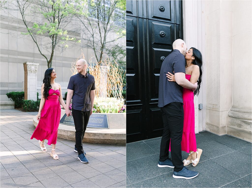 Romantic Sunset Engagement Downtown Grand Rapids