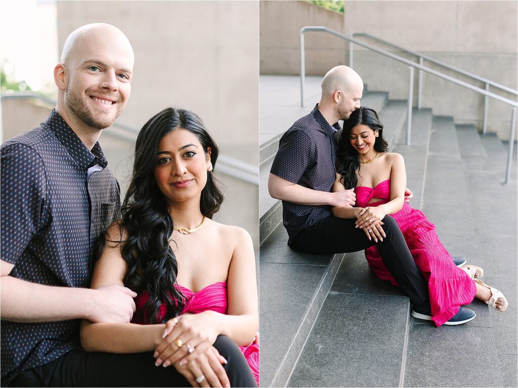 Romantic Sunset Engagement Downtown Grand Rapids