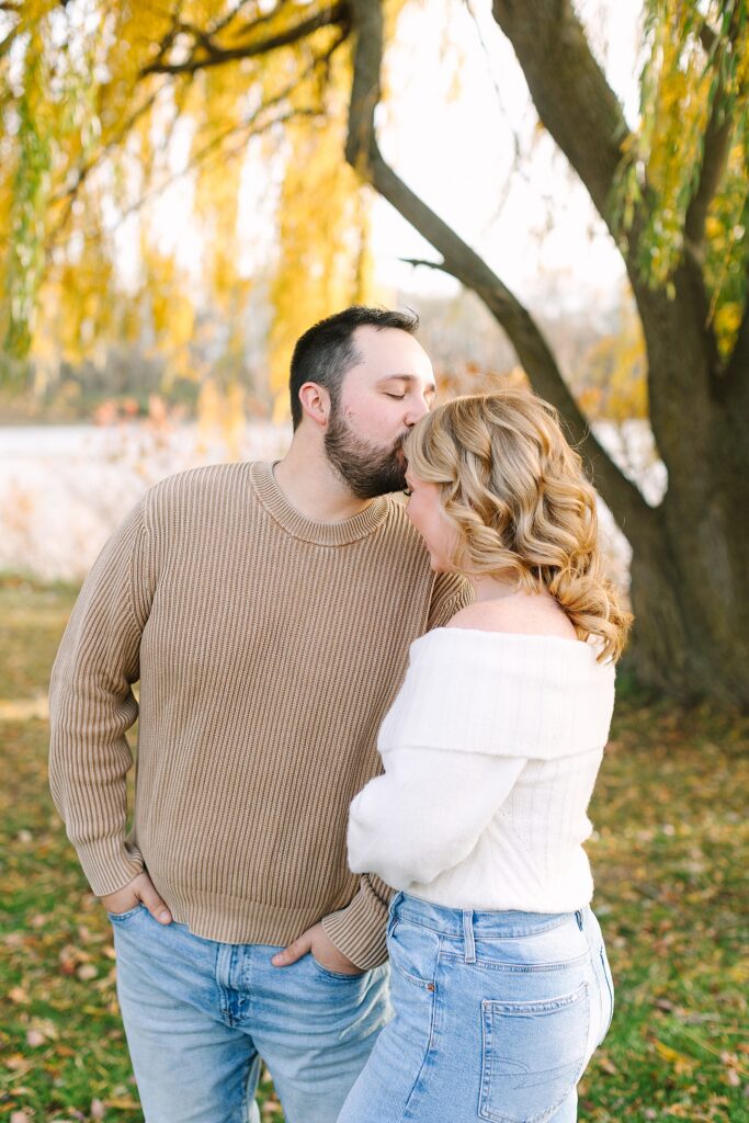 Fall engagement photos by Michigan Wediding Photographer