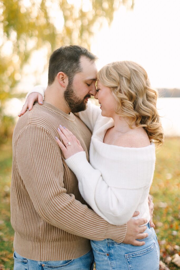 Romantic fall engagement session in Michigan