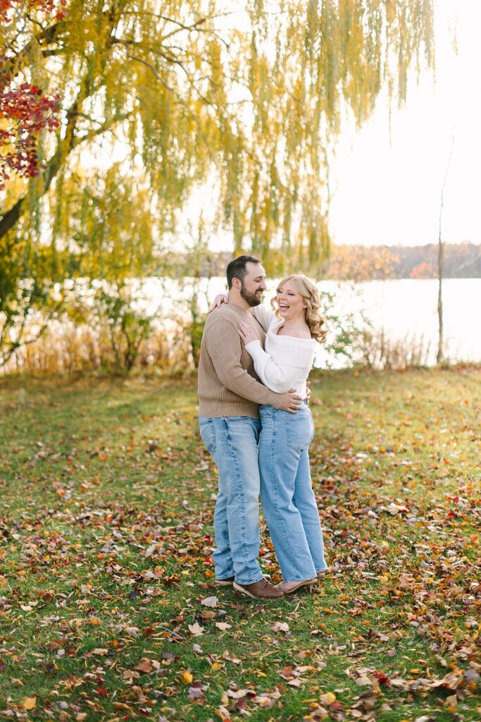 Romantic fall engagement session in Michigan