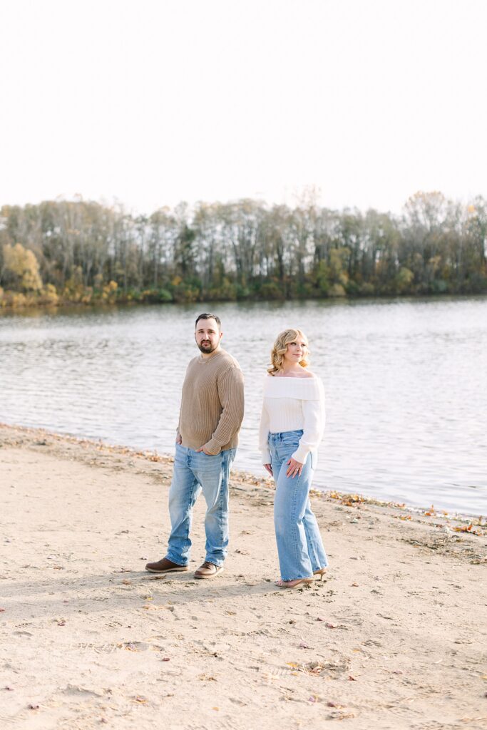 Romantic fall engagement session in Michigan