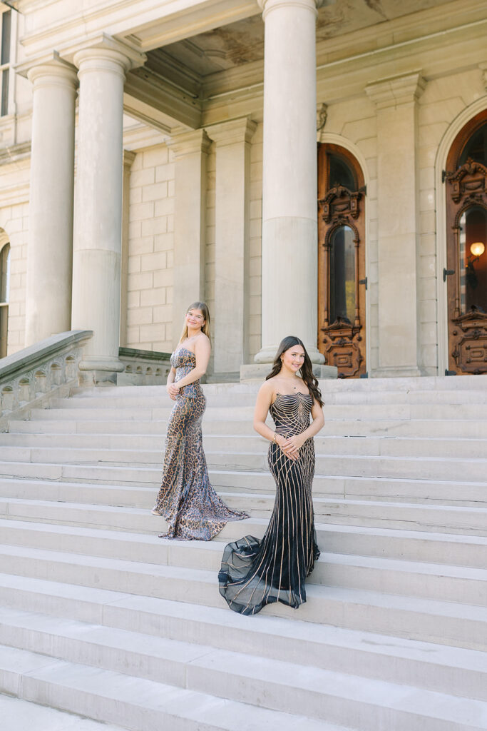 Fashion-inspired senior photos in downtown Lansing Michigan