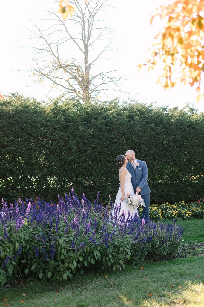 Newlywed fall wedding portraits at Michigan State University