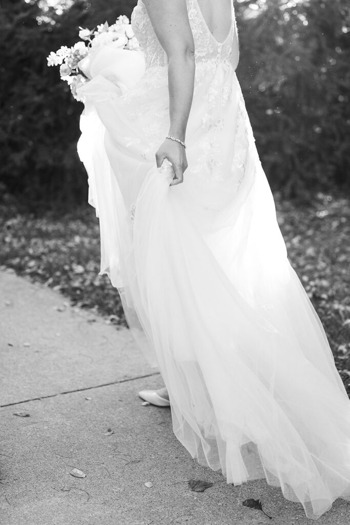 Newlywed fall wedding portraits at Michigan State University
