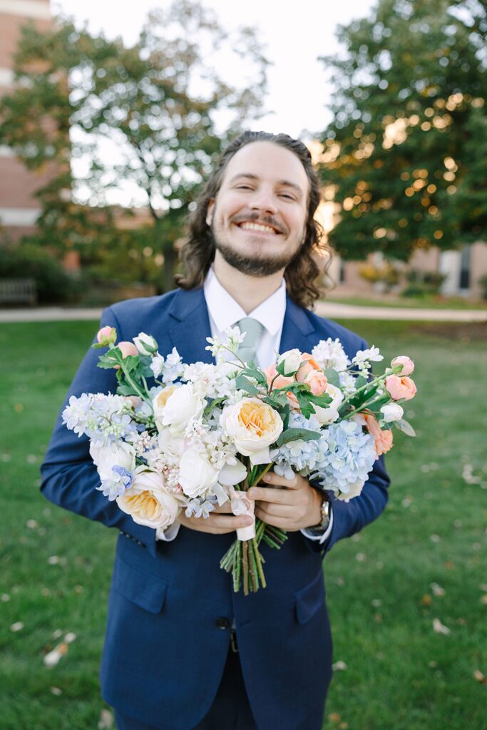 Wedding party portraits on the Michigan State University campus