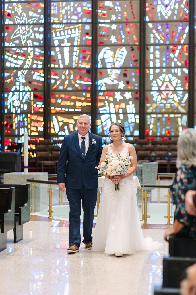 Aerin and Jack's wedding ceremony at Saint Thomas Aquinas in East Lansing