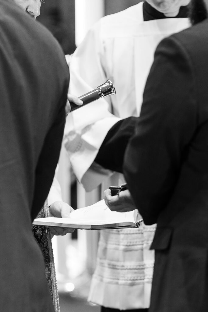Aerin and Jack's wedding ceremony at Saint Thomas Aquinas in East Lansing