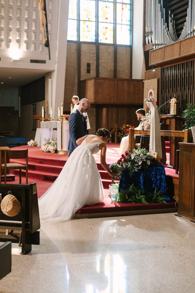Aerin and Jack's wedding ceremony at Saint Thomas Aquinas in East Lansing