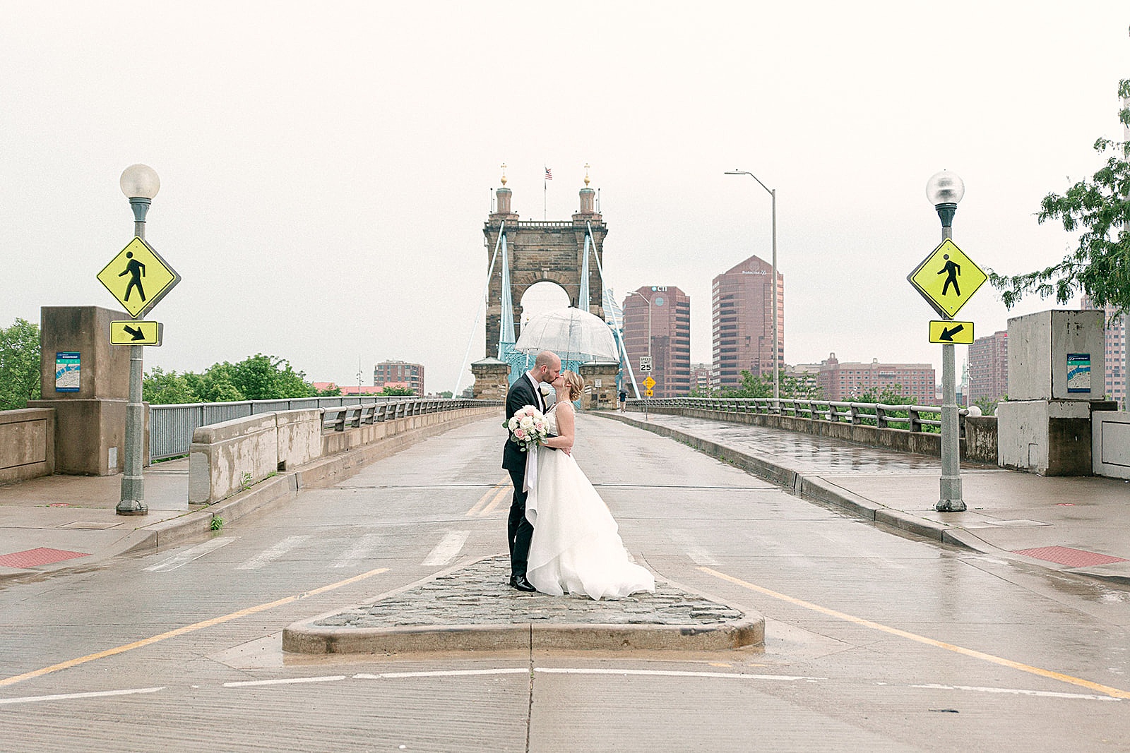 Bride and Groom First Look Downtown Cincinnati Ohio Photographer