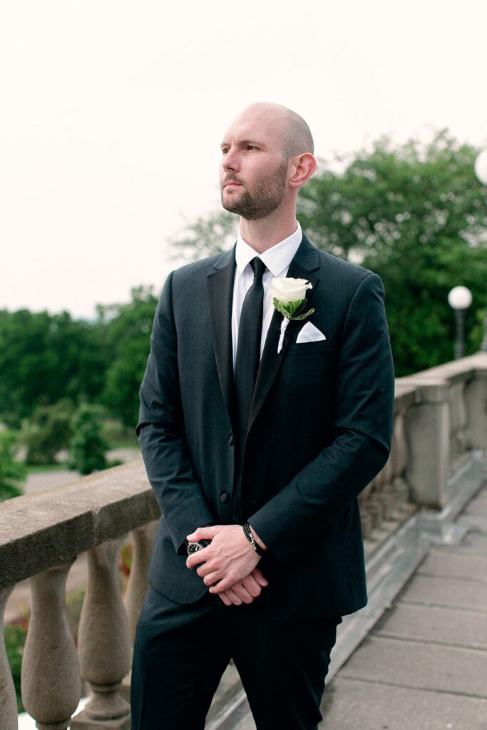 Bride and Groom First Look Downtown Cincinnati Ohio Photographer