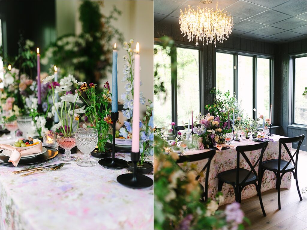 Bridgerton inspired vintage modern wedding reception decor