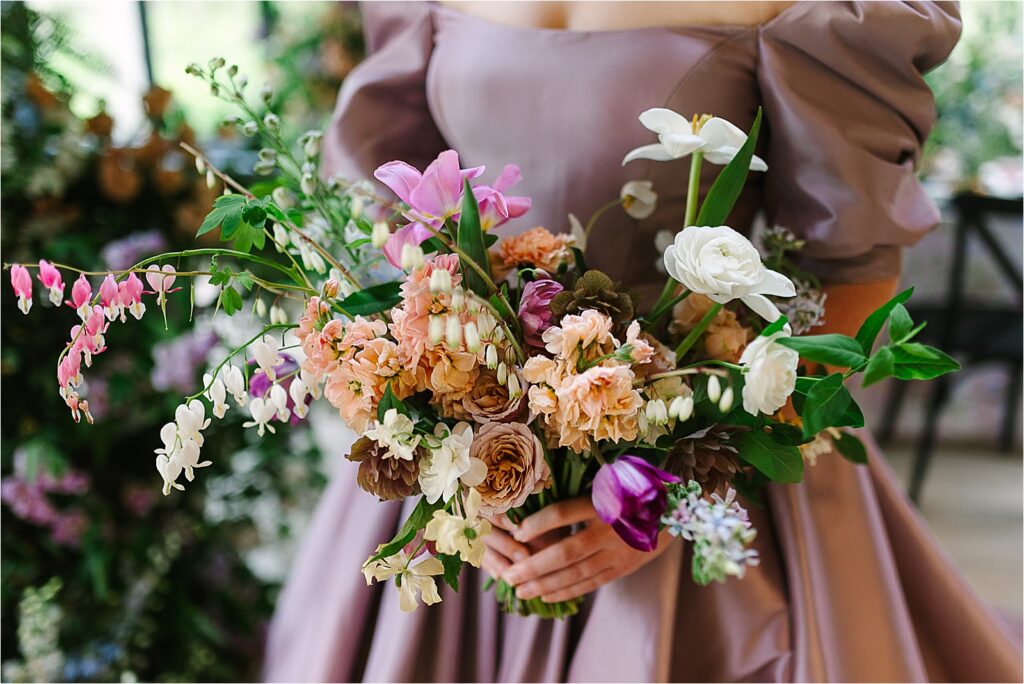 Bridgerton inspired vintage wedding bouquet