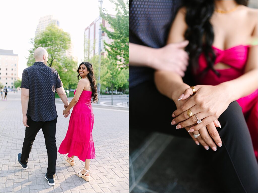 Romantic Sunset Engagement Downtown Grand Rapids 