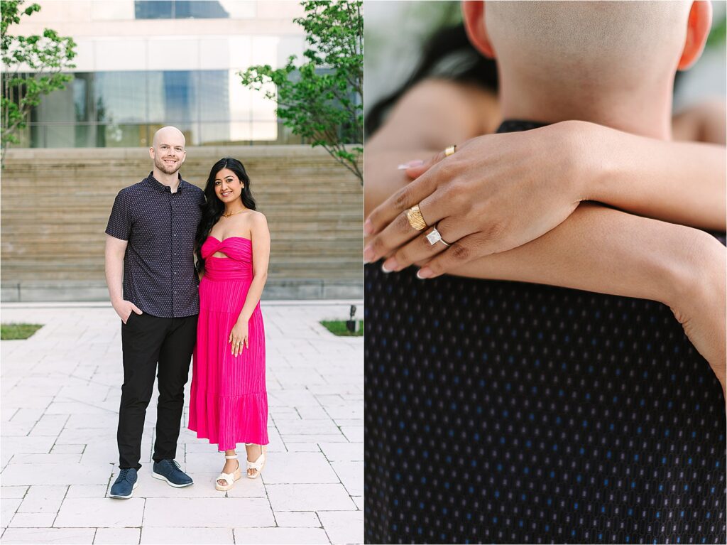 Romantic Sunset Engagement Downtown Grand Rapids Art Museum