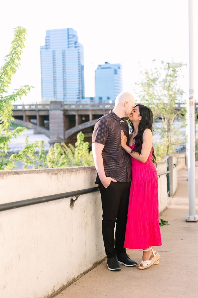 Romantic Sunset Engagement Downtown Grand Rapids Michigan