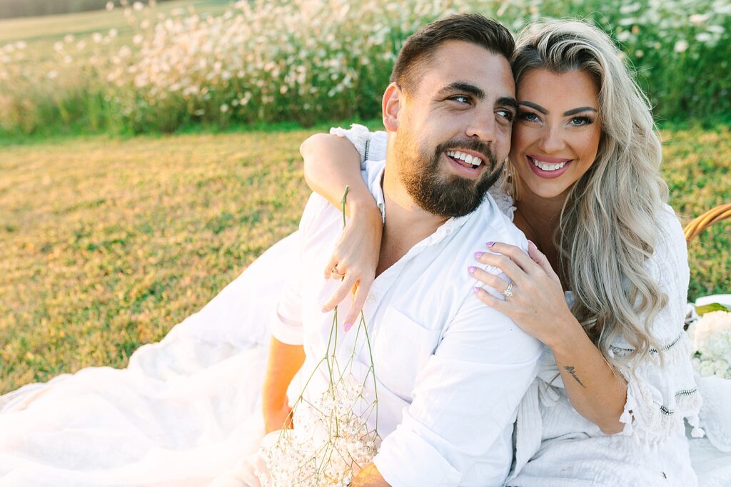 Golden Hour Pregnancy Announcement Photoshoot | Michigan Family Photographer