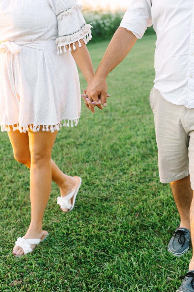 Golden Hour Pregnancy Announcement Photoshoot | Michigan Family Photographer