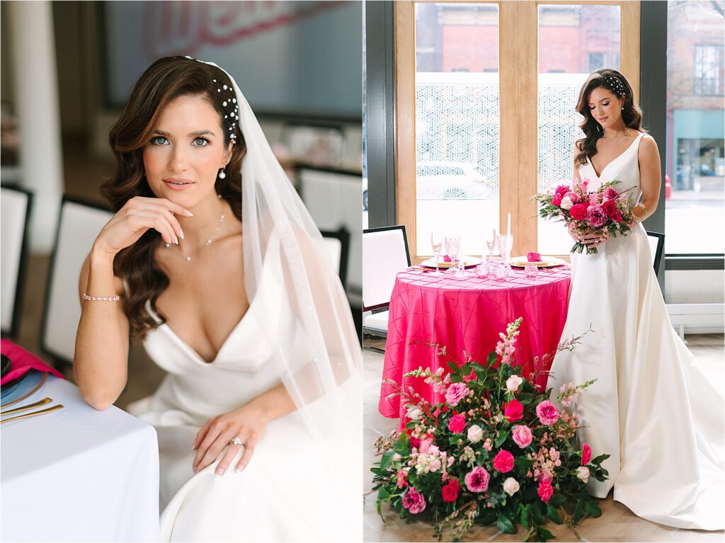 Barbie inspired bridal style Michigan photographer