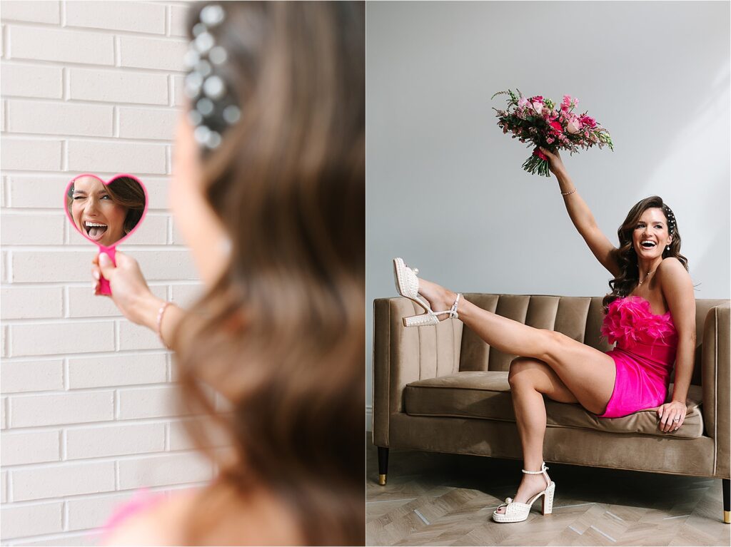 Barbie inspired bridal style Michigan photographer