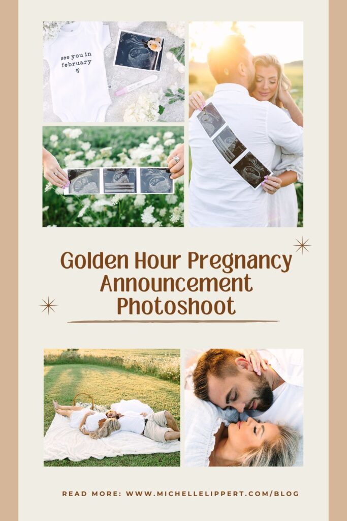 Golden Hour Pregnancy Announcement Photoshoot | Lansing Michigan Family Photographer