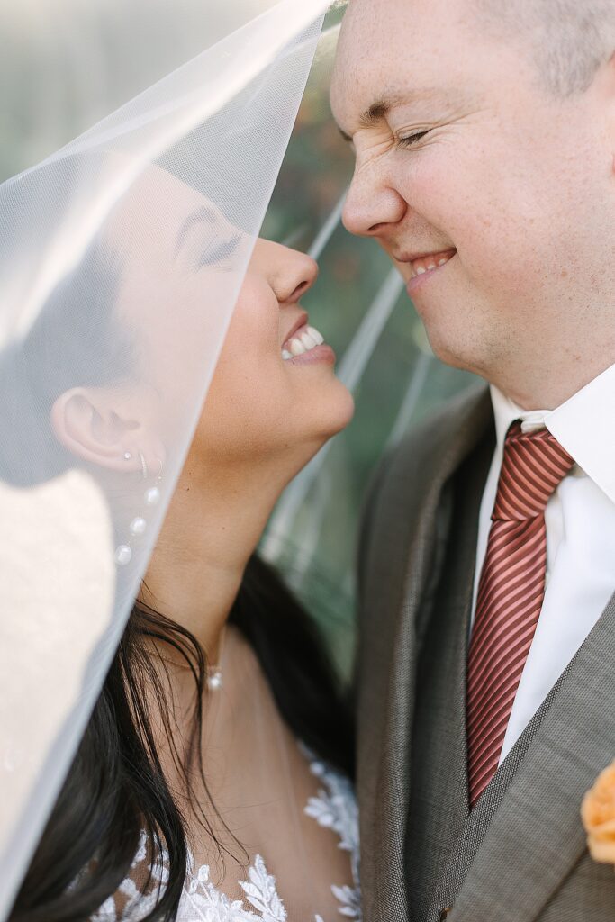 bride and groom portrait during golden hour