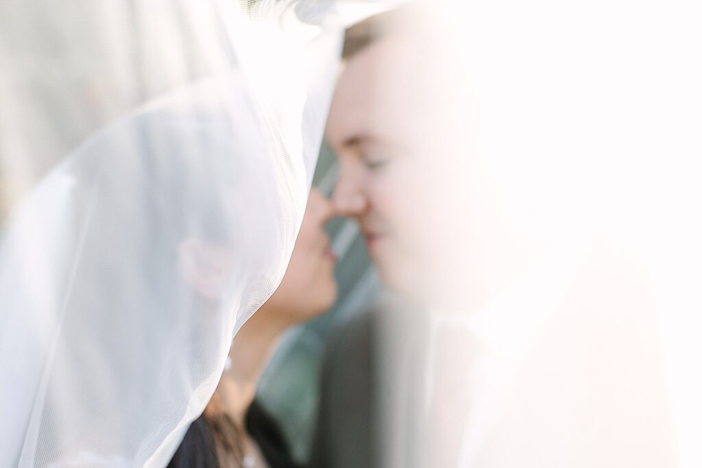 bride and groom portrait during golden hour