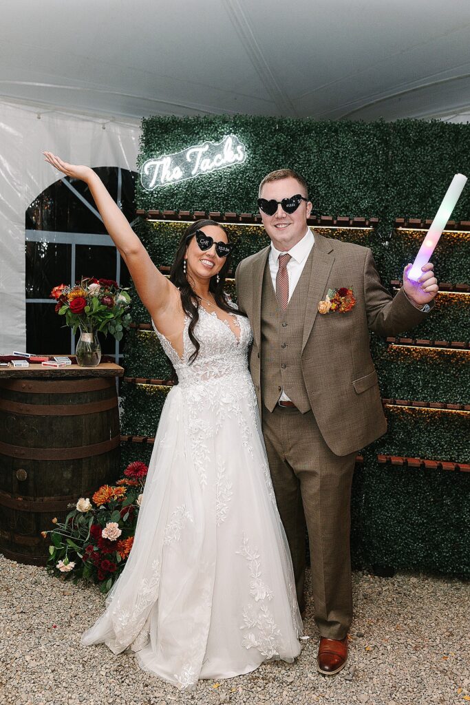 bride and groom at their owosso michigan wedding reception