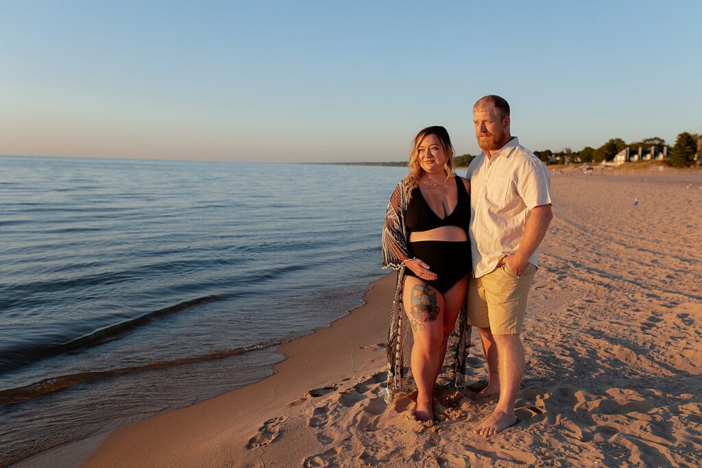 Sunset maternity session at South Haven Beach