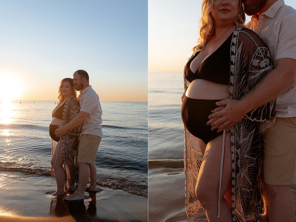 Sunset maternity session at South Haven Beach