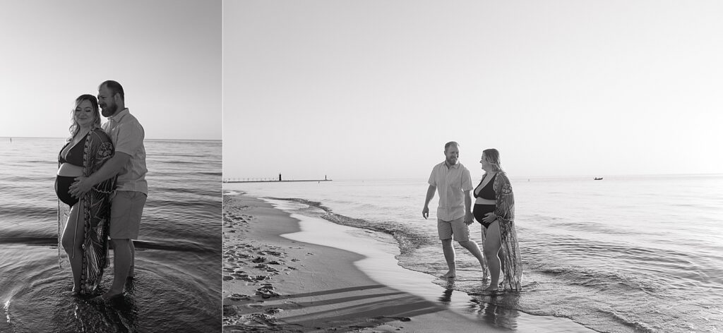 Sunset maternity session at South Haven Beach