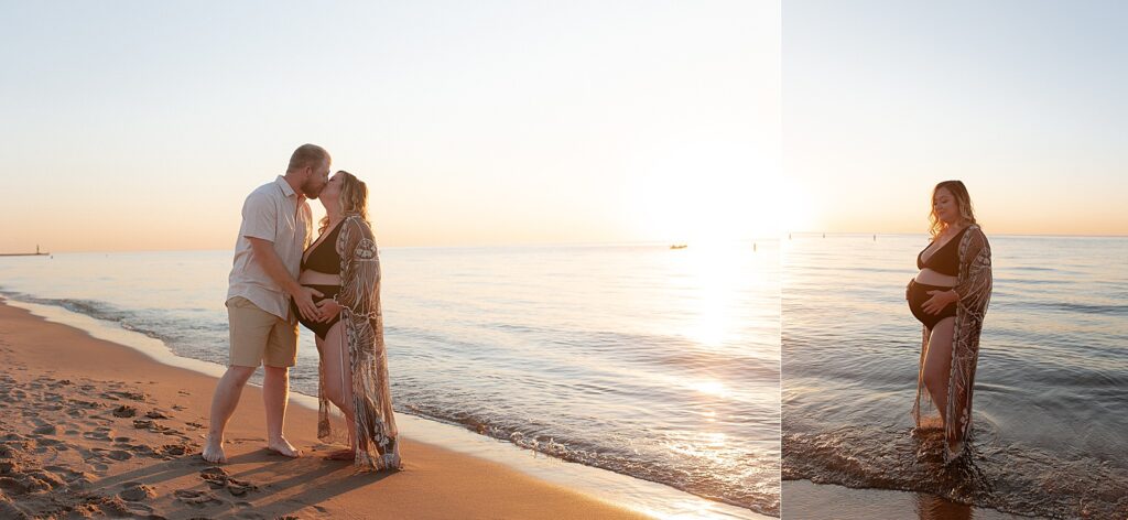 Sunset maternity session at South Haven Beach