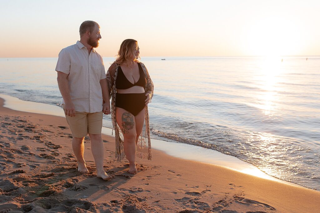 Sunset maternity session at South Haven Beach