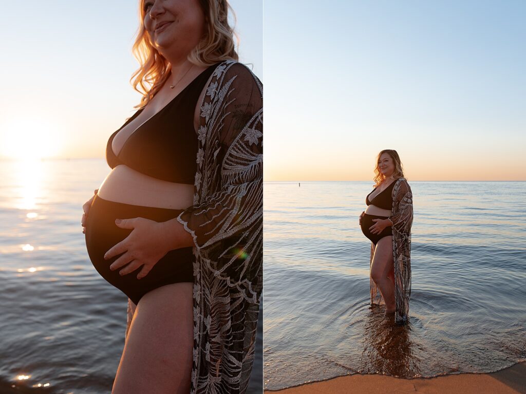 Sunset maternity session at South Haven Beach