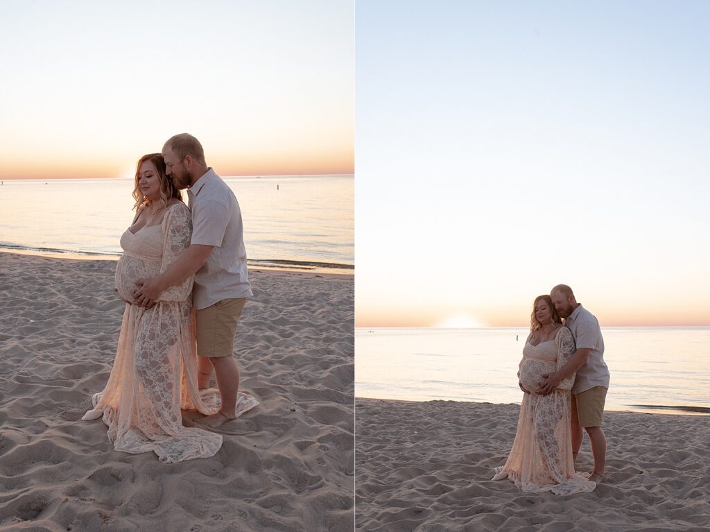 Sunset maternity session at South Haven Beach