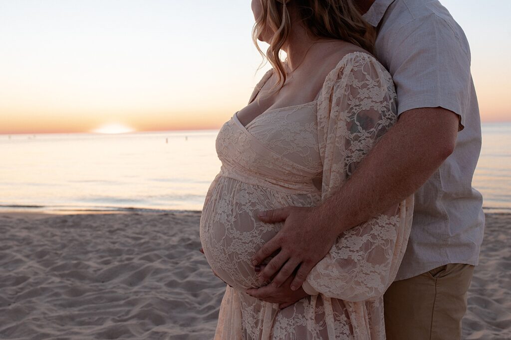 Sunset maternity session at South Haven Beach