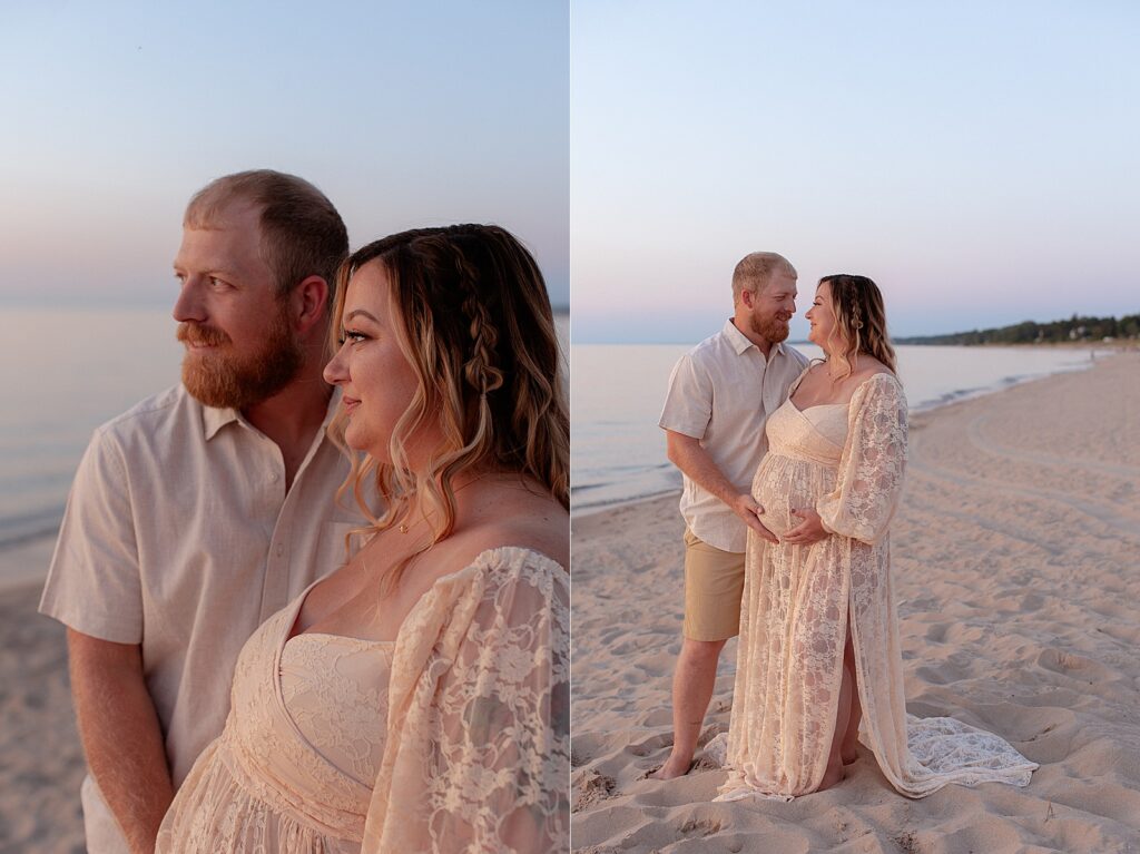 Sunset maternity session at South Haven Beach