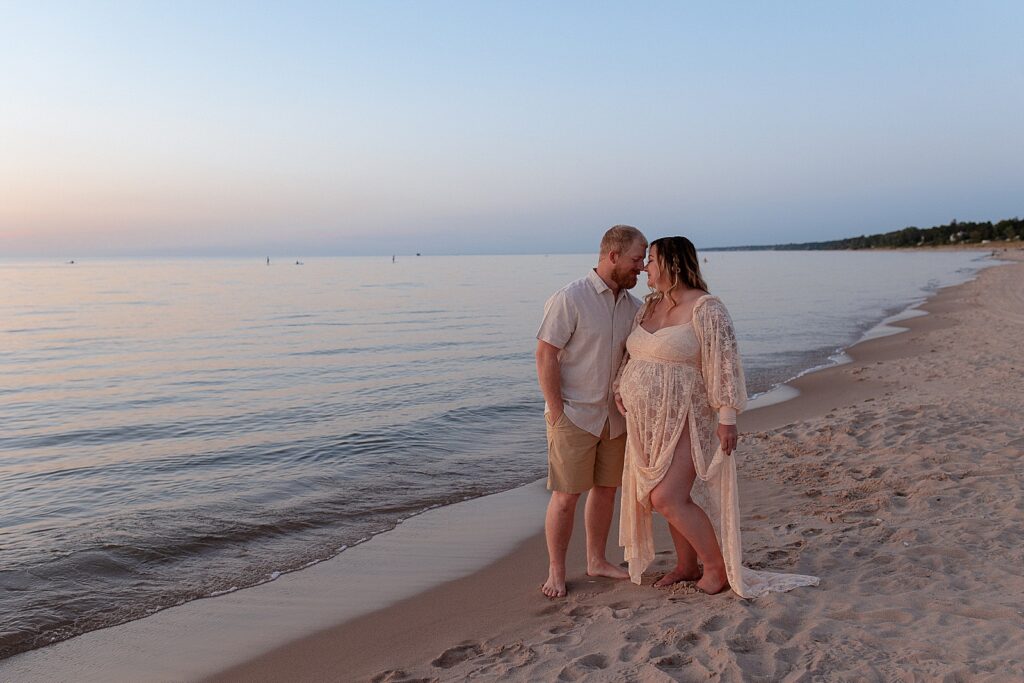 Sunset maternity session at South Haven Beach