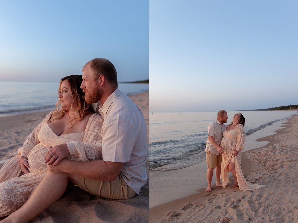 Sunset maternity session at South Haven Beach