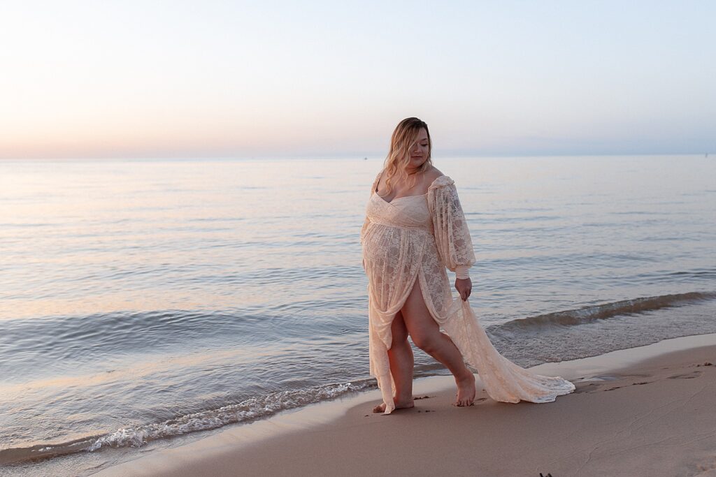 Sunset maternity session at South Haven Beach