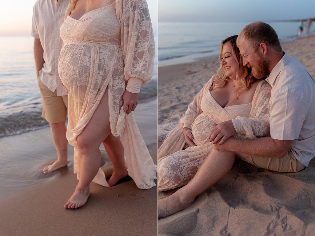 Sunset maternity session at South Haven Beach