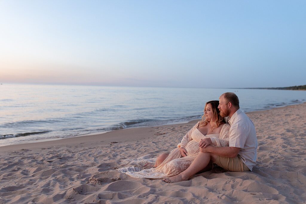 Sunset maternity session at South Haven Beach