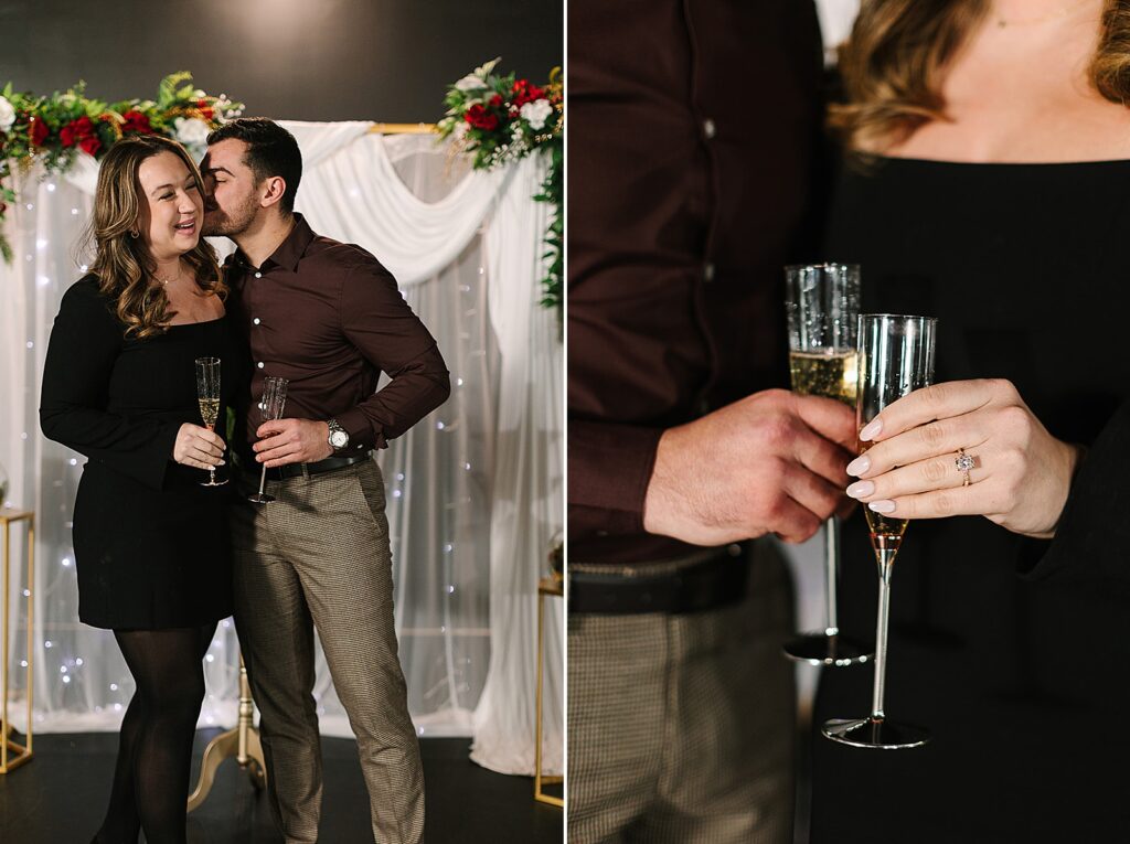 Romantic wedding proposal in East Lansing, Michigan