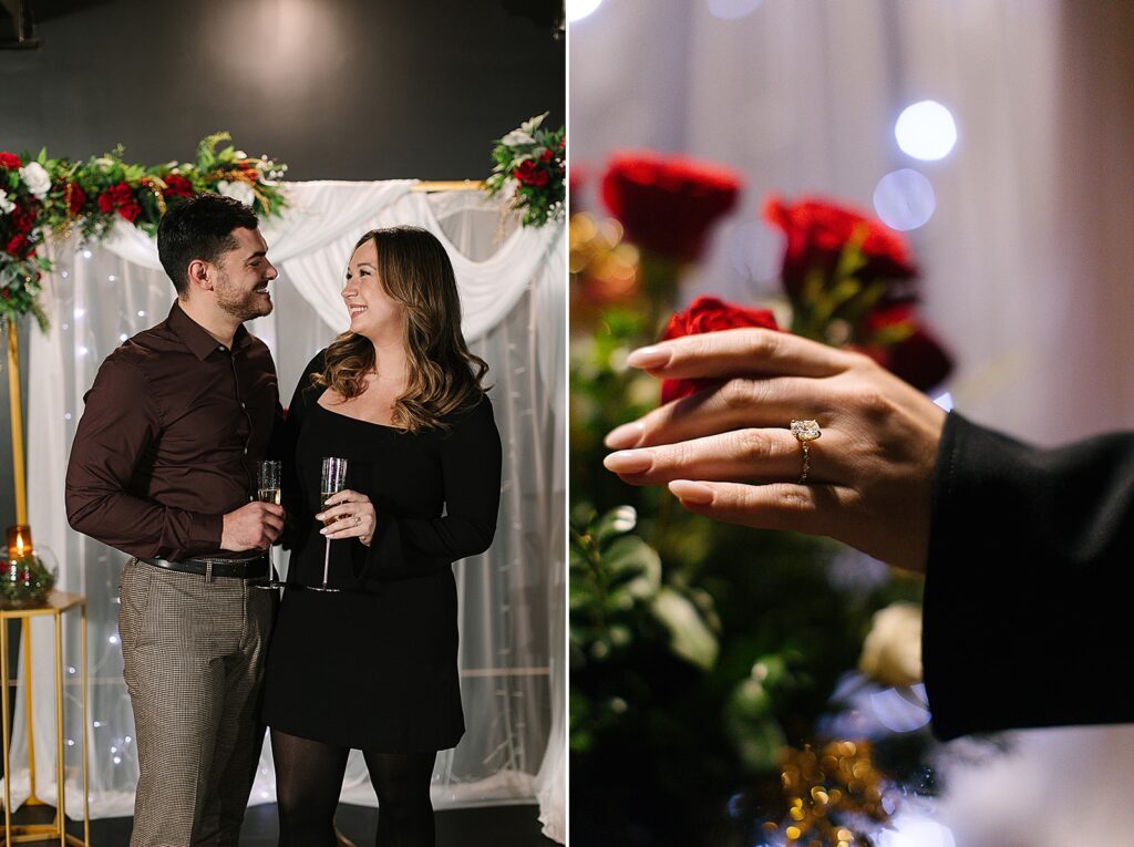 Surprise winter wedding proposal in East Lansing, Michigan